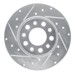 Alfa Romeo Tonale Brake Rotor (1) - Rear Left - R1 Concepts - Drilled & Slotted - Silver - `15-`25